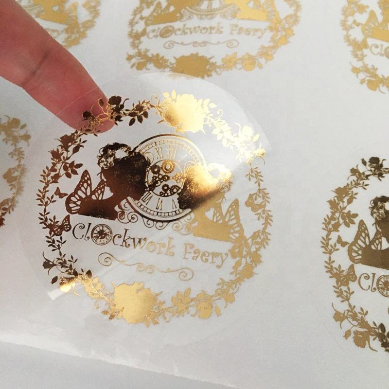 clear gold foil sticker